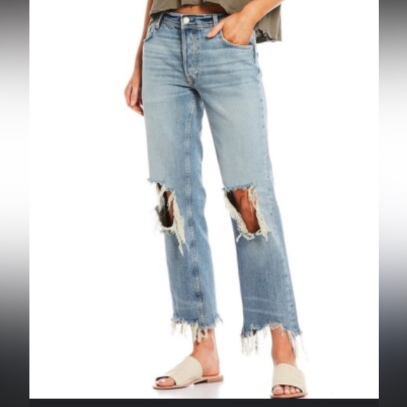 Free People Denim - Free People Maggie Mid Rise Straight Jeans Size 26